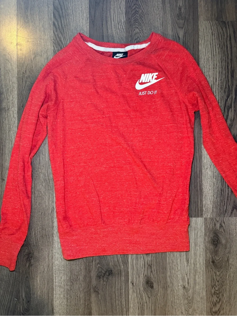 Nike Men’s Red Crewneck Sweatshirt with White Logo